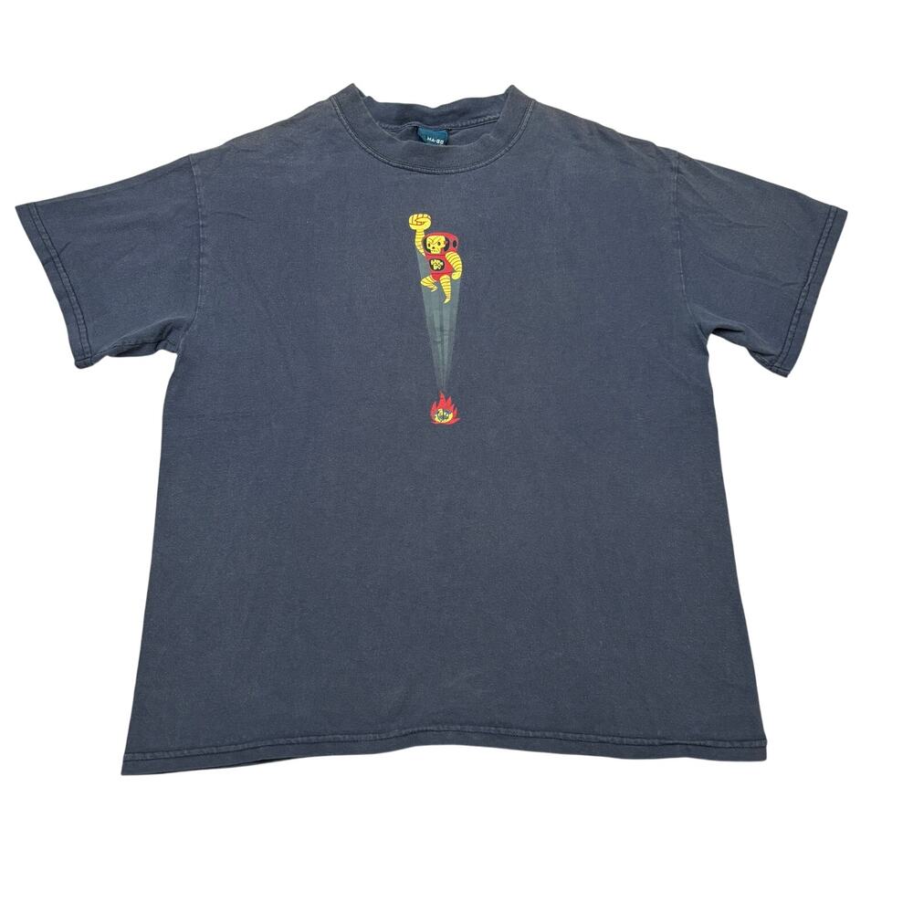 Vintage Y2K Gama-Go Flying Deathbot Robot Graphic T Shirt Men's Medium Rare